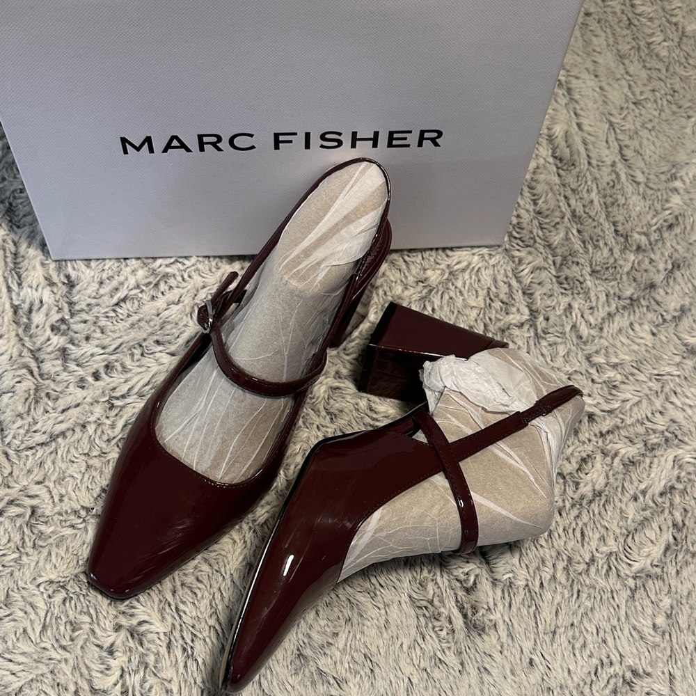 Marc Fisher Women's Burgundy Maryjane slingback Heels